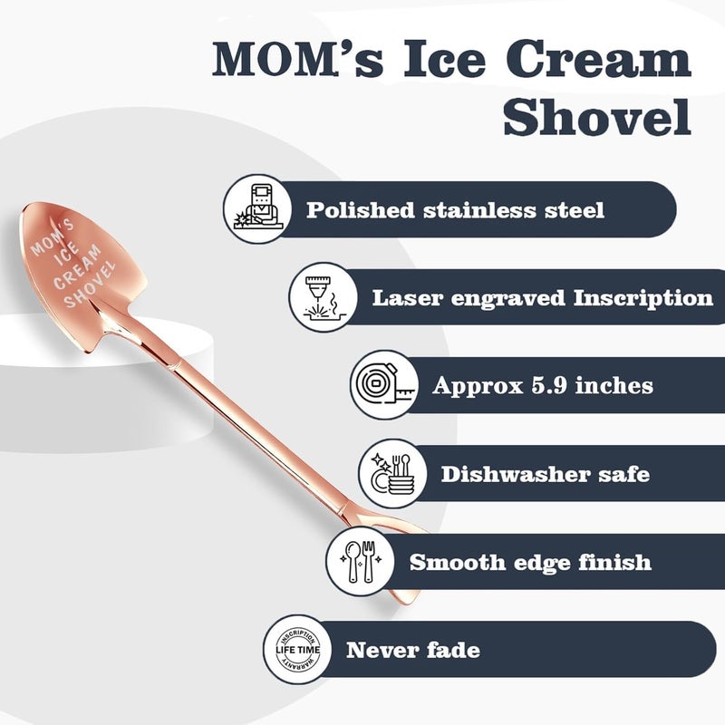 stormroo Gifts for Mom from Daughter Son Kids Mothers Day Gifts from Kids. MOM Birthday Gifts Ice Cream Spoon Scoop for Ice Cream Lovers, Gifts for Women - Image 5